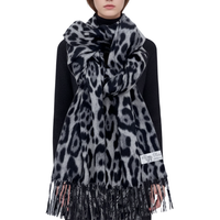 Knitted Leopard Print Shawl