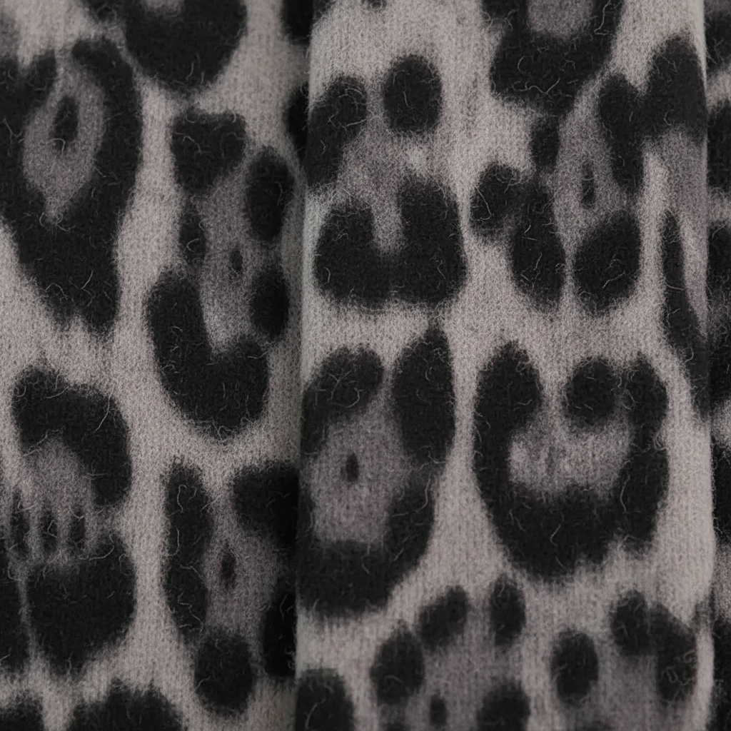 Knitted Leopard Print Shawl