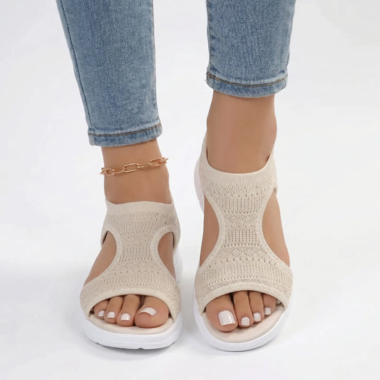 Knitted Sports Wedge Sandals