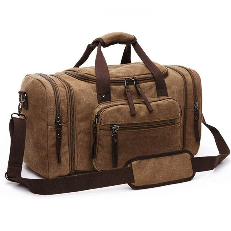 Large Canvas Travel Bag - Spacious & Durable Weekend Holdall