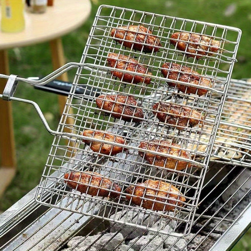 Large Capacity Grill Basket for Even Cooking of Fish and Veggies