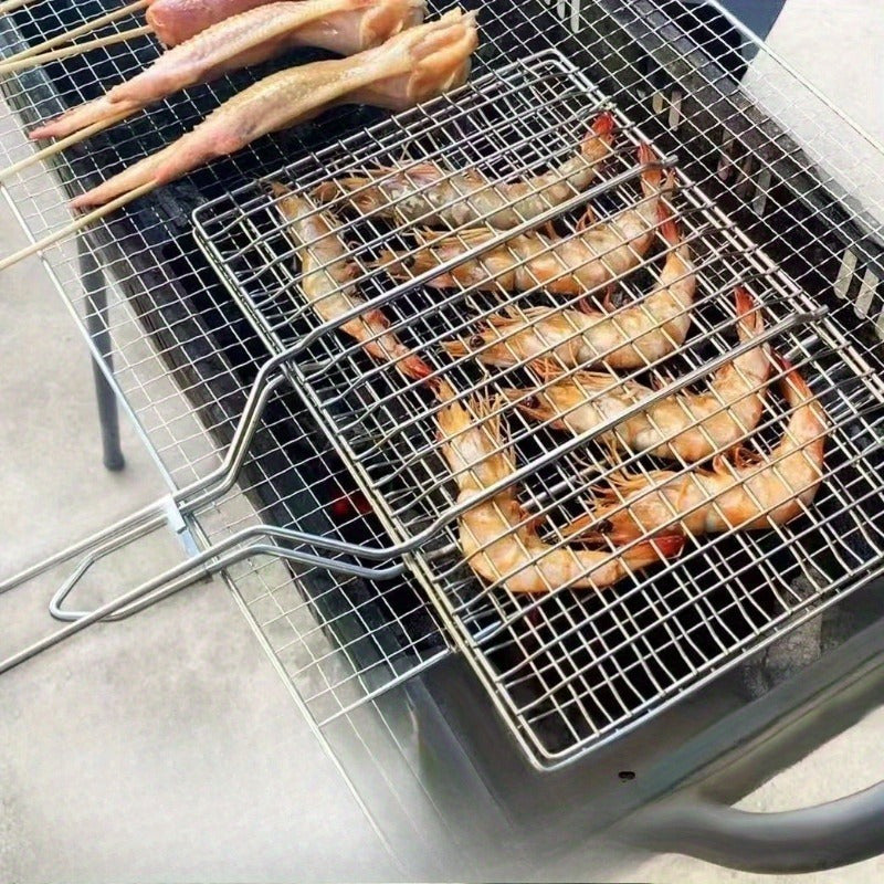 Large Capacity Grill Basket for Even Cooking of Fish and Veggies