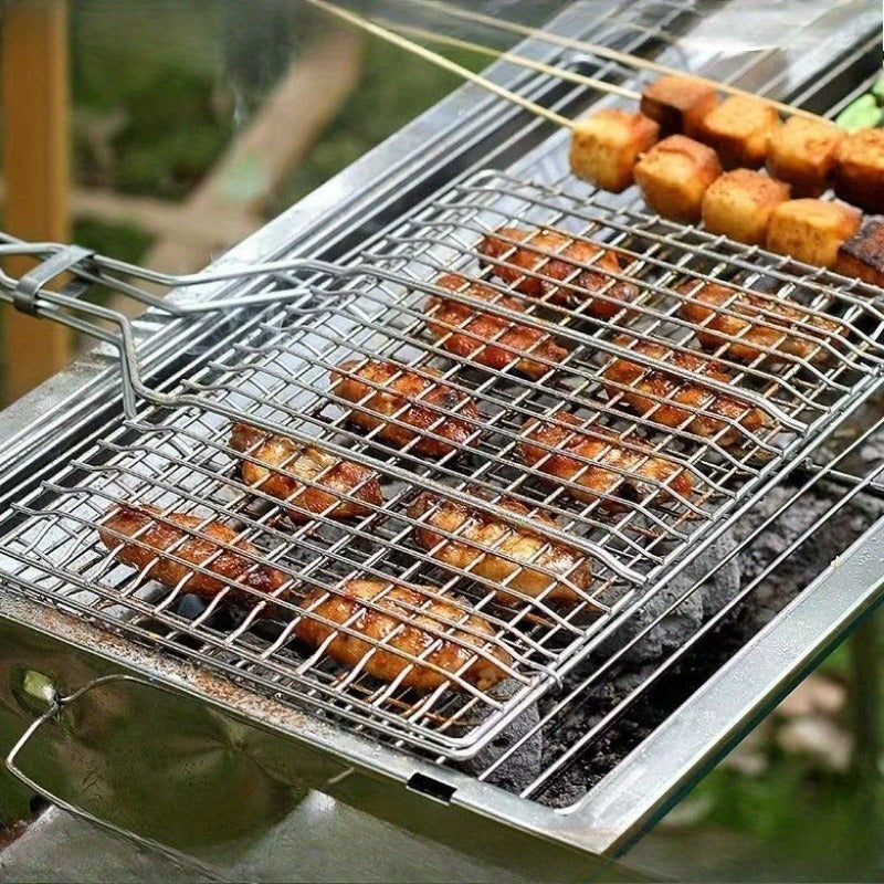 Large Capacity Grill Basket for Even Cooking of Fish and Veggies
