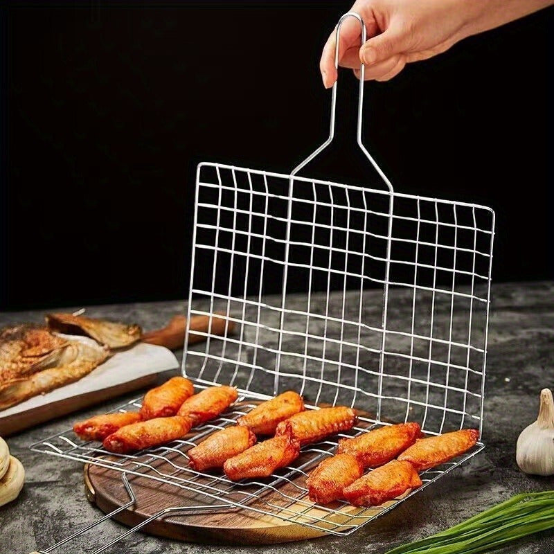 Large Capacity Grill Basket for Even Cooking of Fish and Veggies