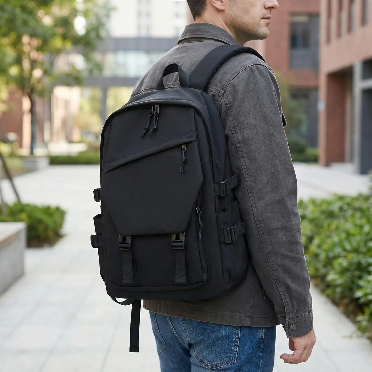 Large Capacity Solid Colour Backpack