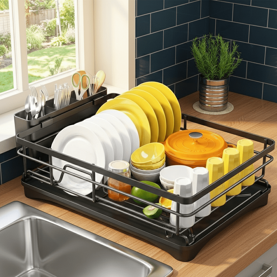 Large Dish Drainer with Drip Tray