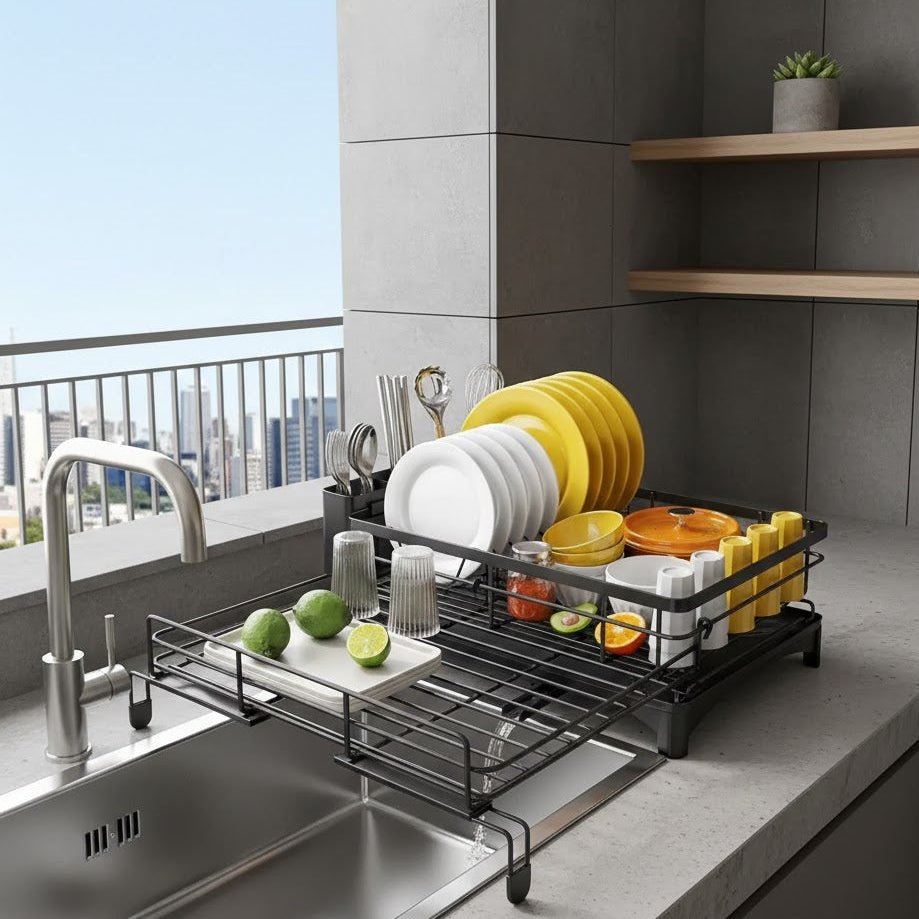 Large Dish Drainer with Drip Tray