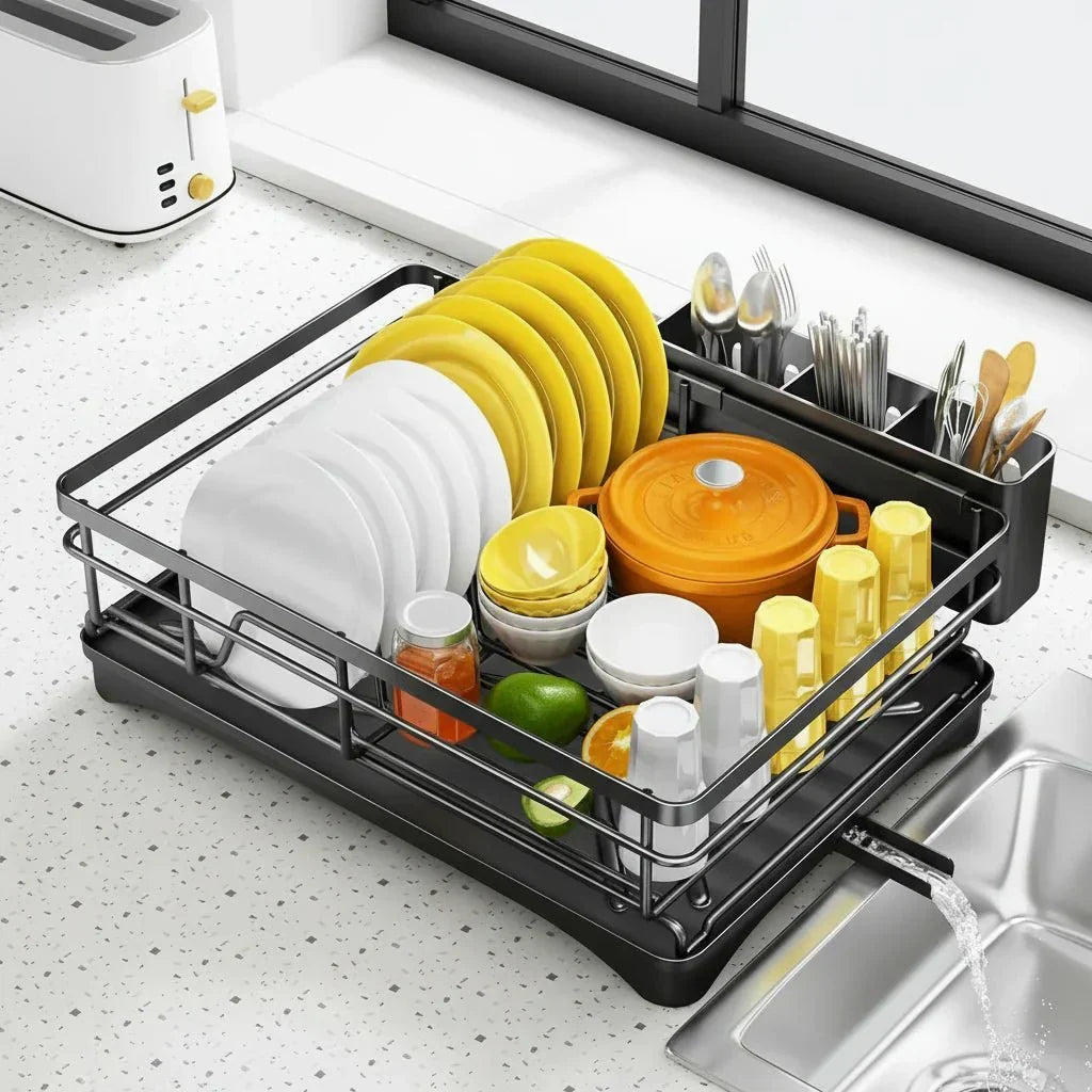 Large Dish Drainer with Drip Tray