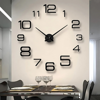 Large Modern Wall Clock in Black