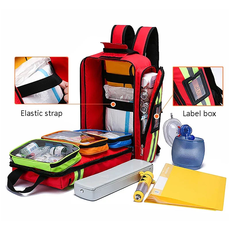 Large Waterproof First Aid and Emergency Survival Backpack