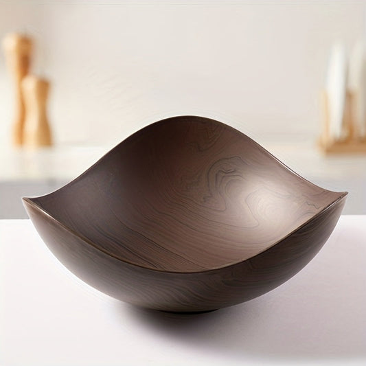 Large Wood-Look Fruit Bowl – Decorative and Practical Tableware