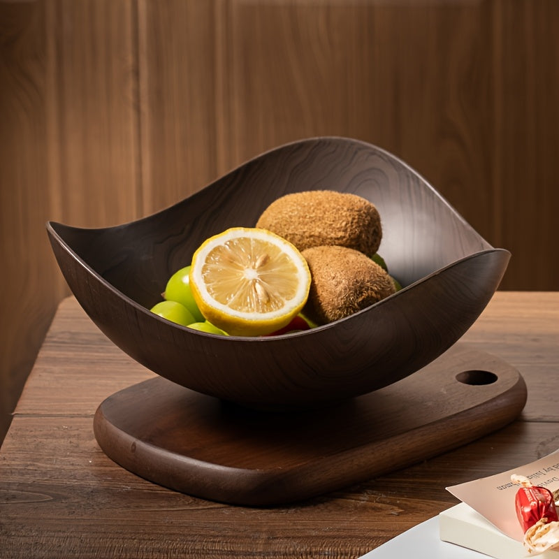 Large Wood-Look Fruit Bowl – Decorative and Practical Tableware