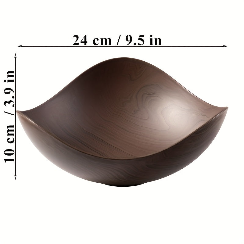 Large Wood-Look Fruit Bowl – Decorative and Practical Tableware