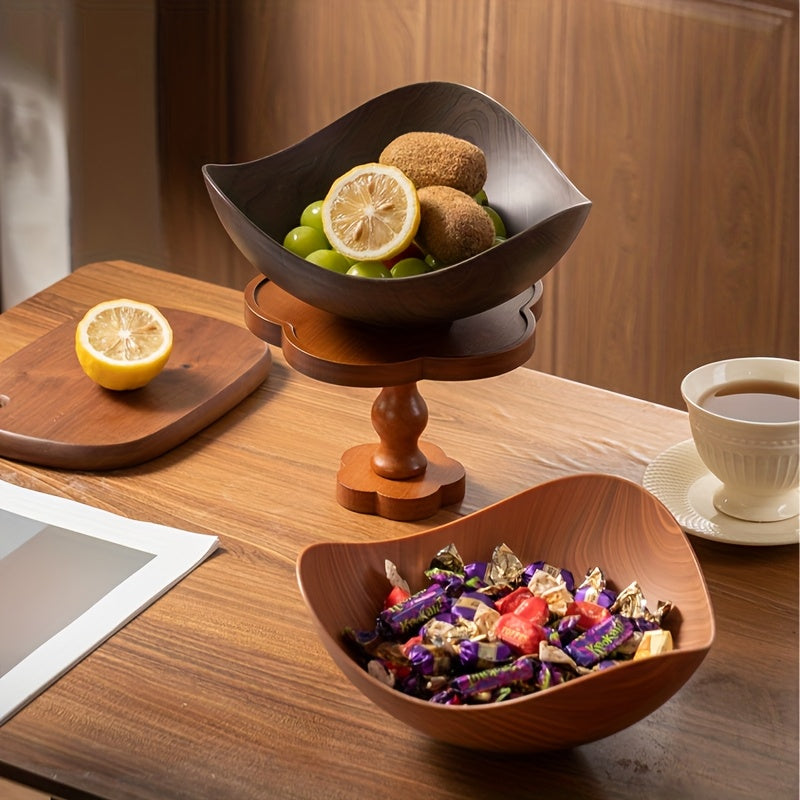 Large Wood-Look Fruit Bowl – Decorative and Practical Tableware