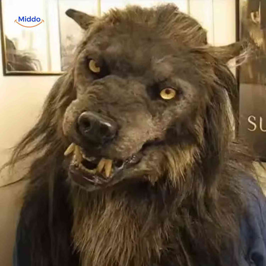 Latex Glowing Wolf Head Mask Ideal for Halloween