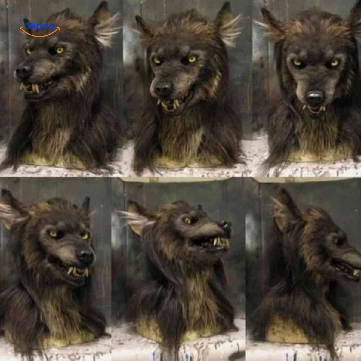 Latex Glowing Wolf Head Mask Ideal for Halloween