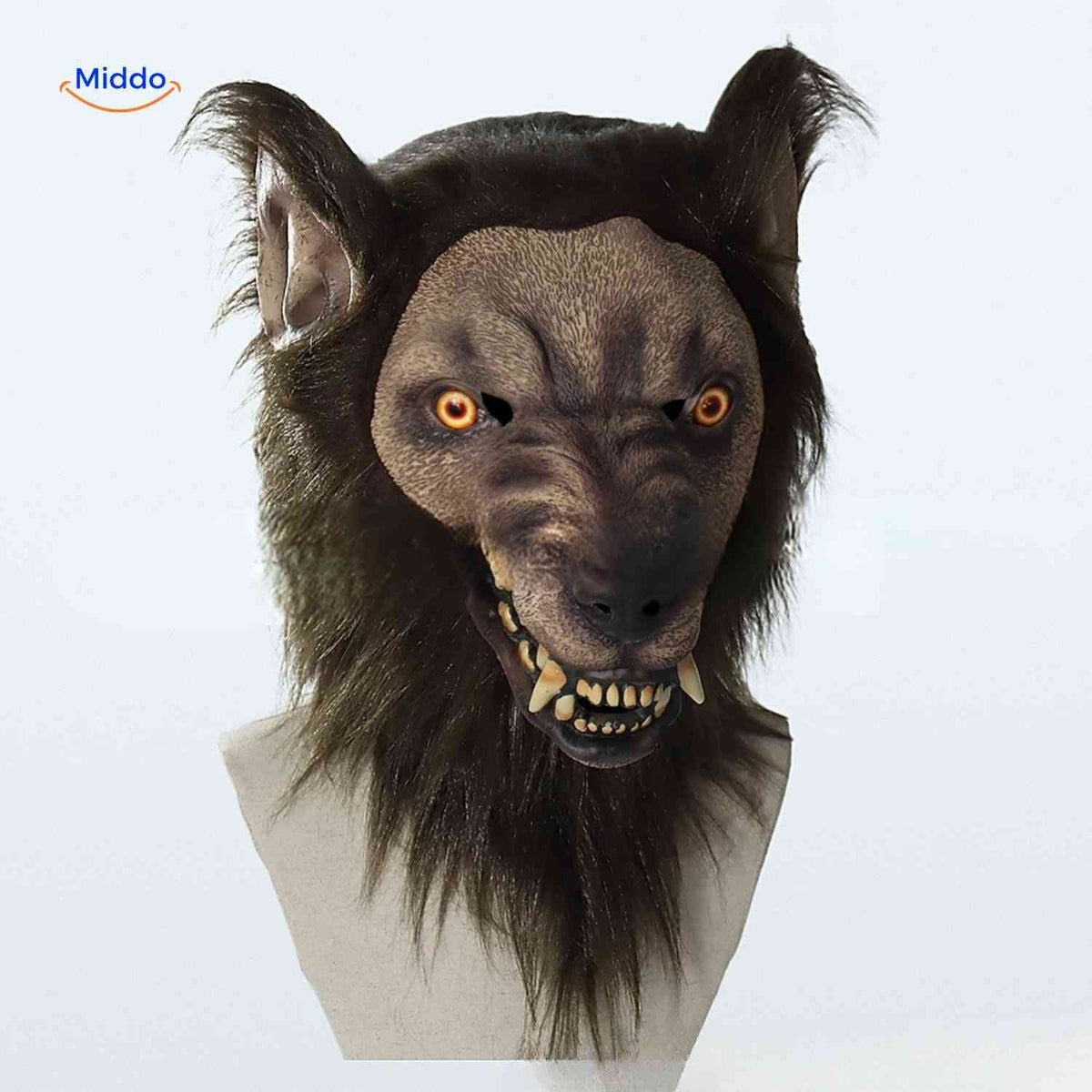 Latex Glowing Wolf Head Mask Ideal for Halloween