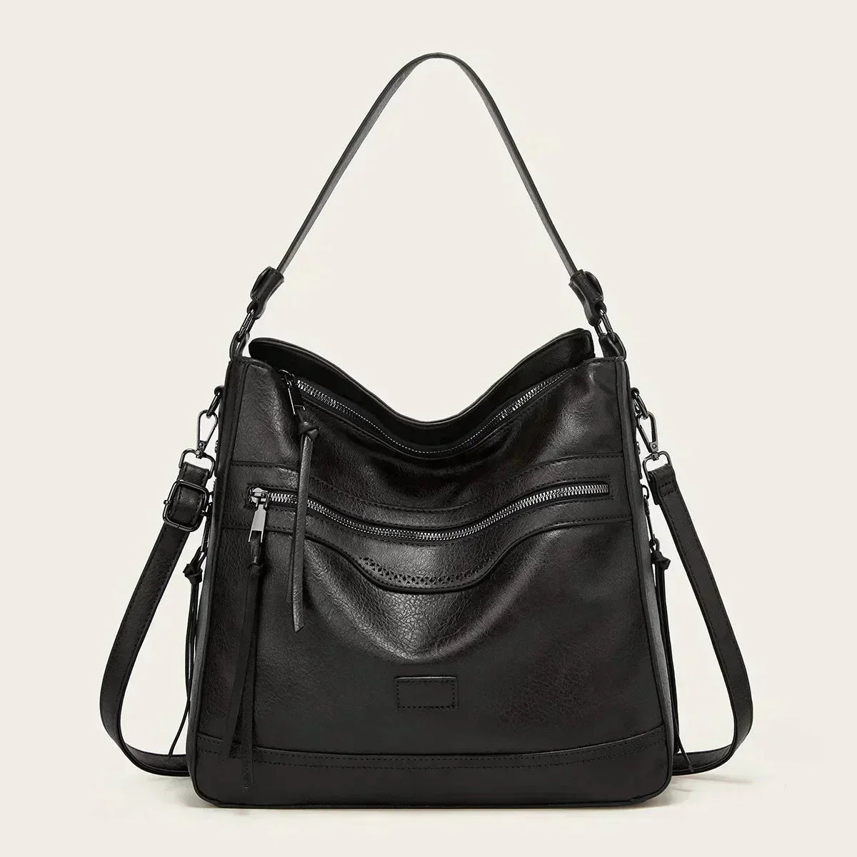 Leather-Look Hobo Bag