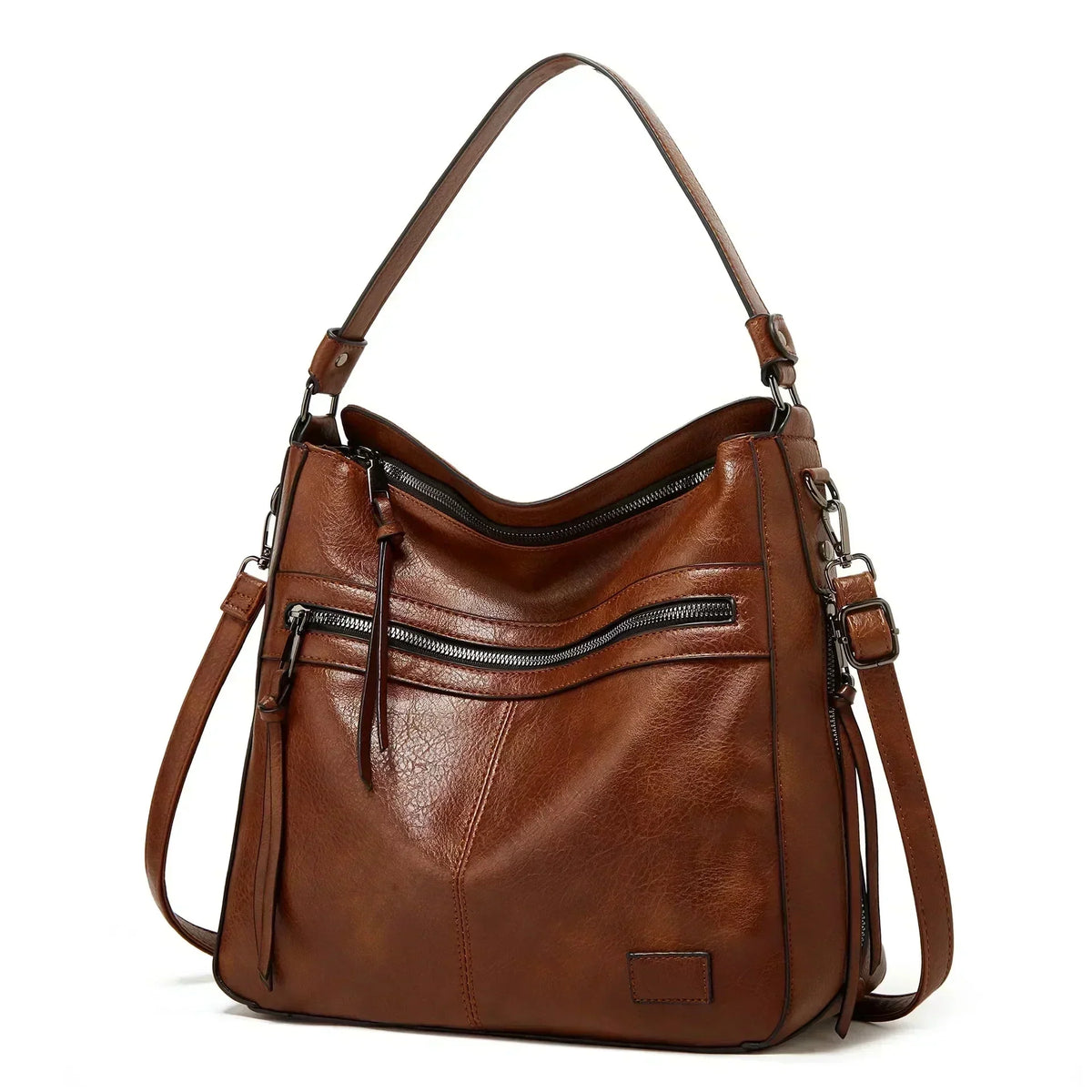 Leather-Look Hobo Bag