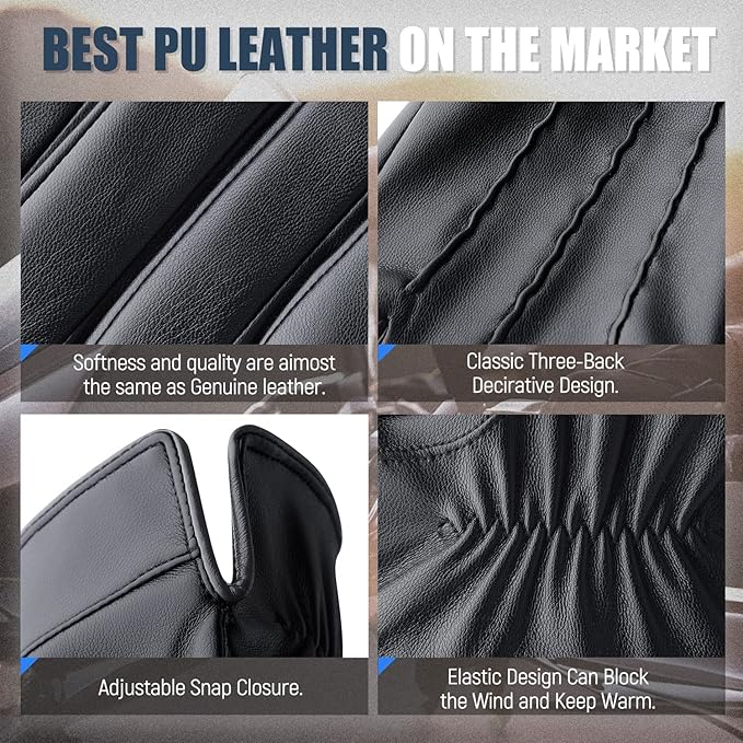 Leather Touchscreen Winter Gloves