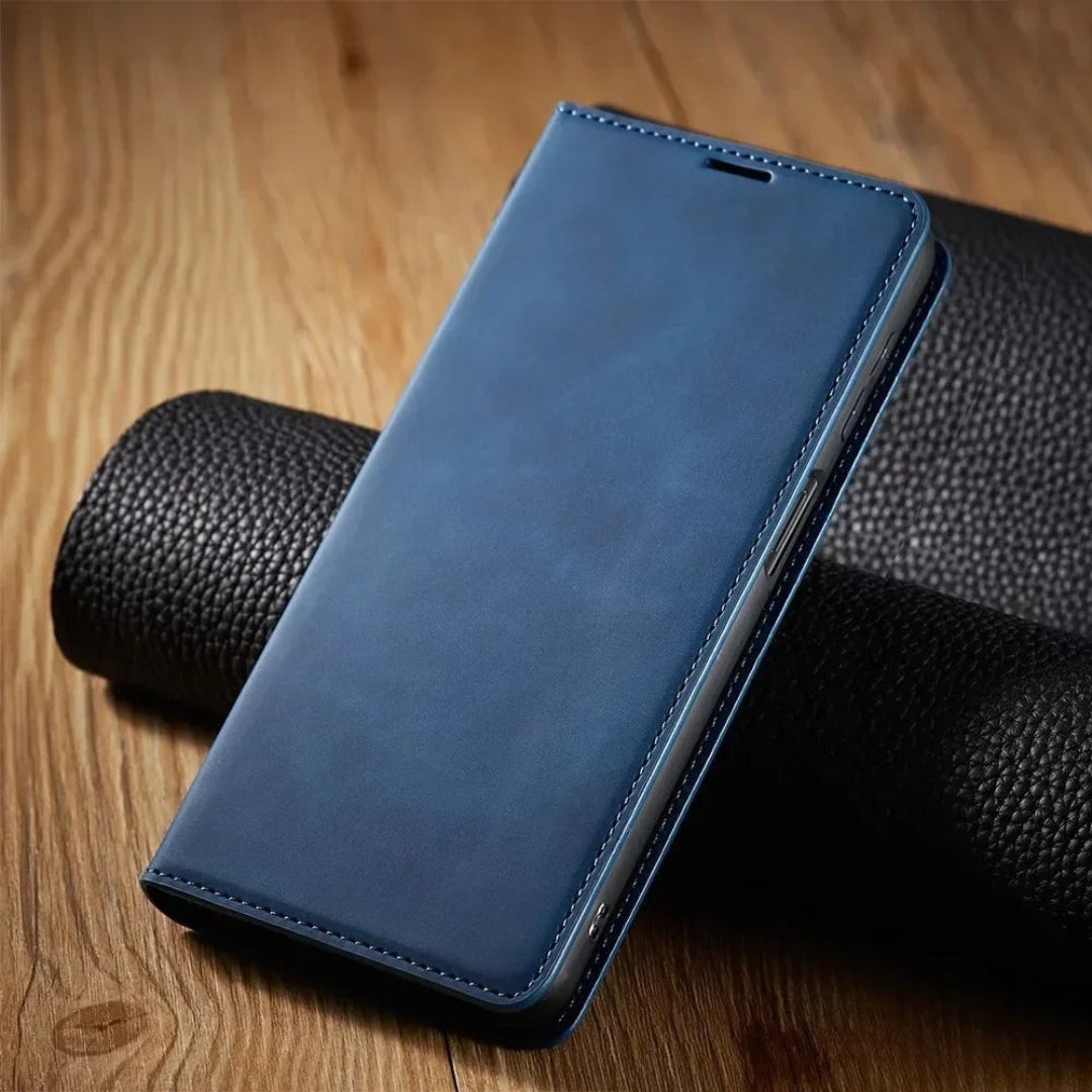 Leather Wallet Phone Case with Magnetic Closure