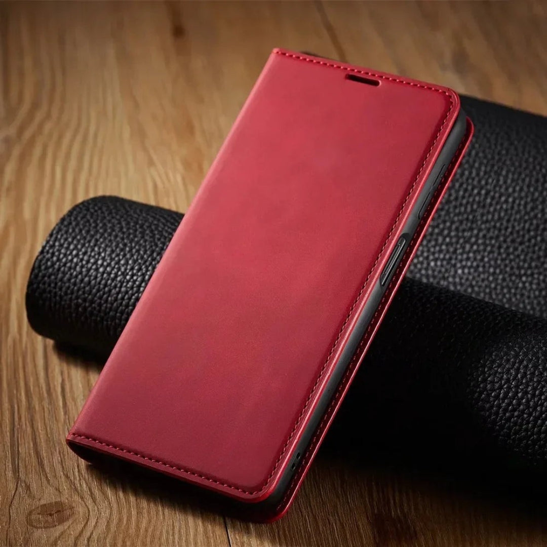 Leather Wallet Phone Case with Magnetic Closure