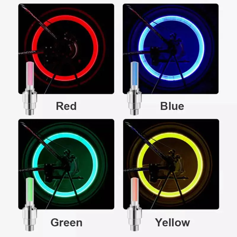 LED Bicycle Valve Lights for Night Riding