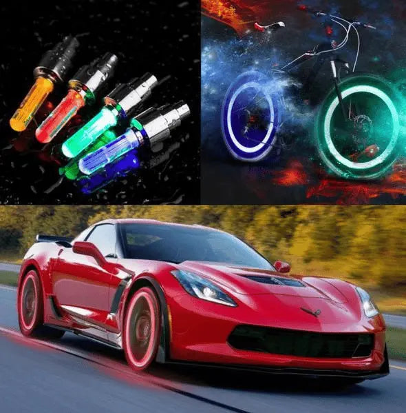 LED Bicycle Valve Lights for Night Riding