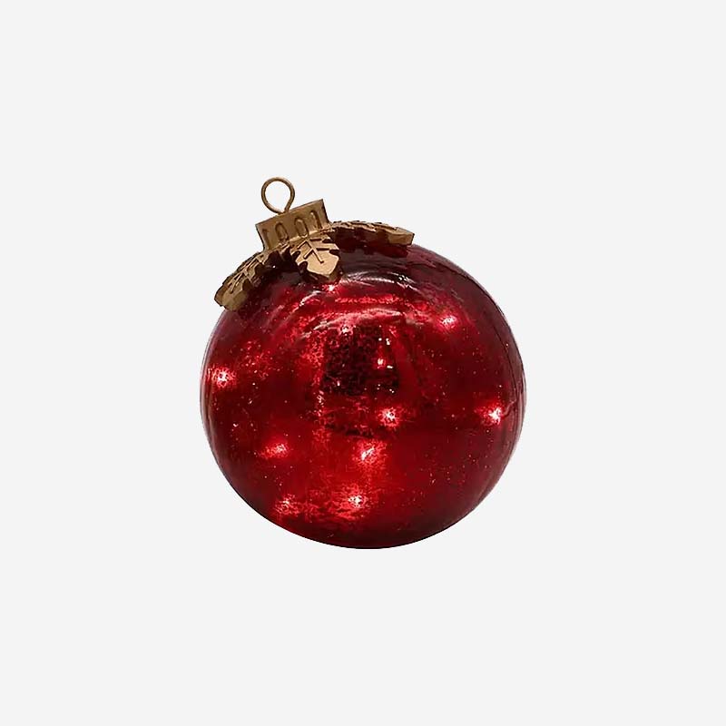 LED Crackle Glass Christmas Baubles – Illuminated Tree Ornaments for Christmas Decoration