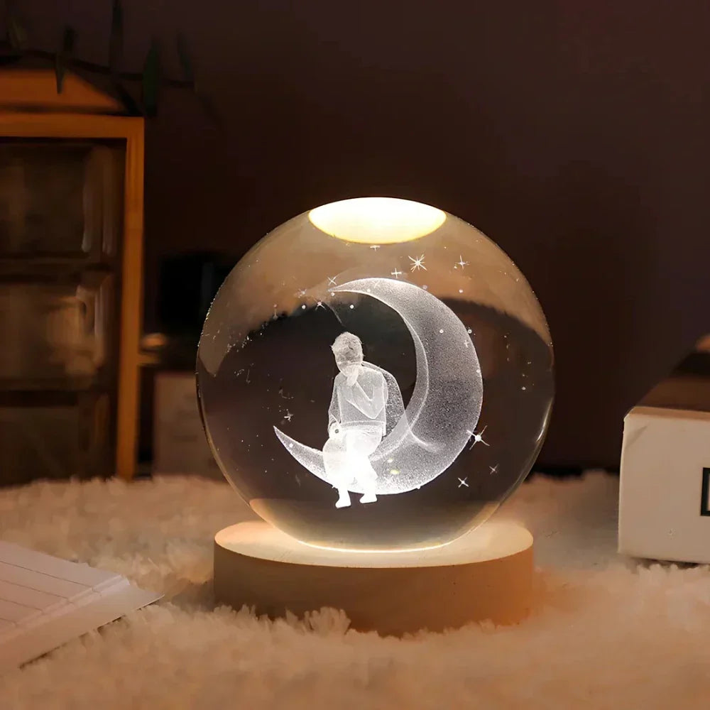 LED Night Light with 3D Crystal Ball