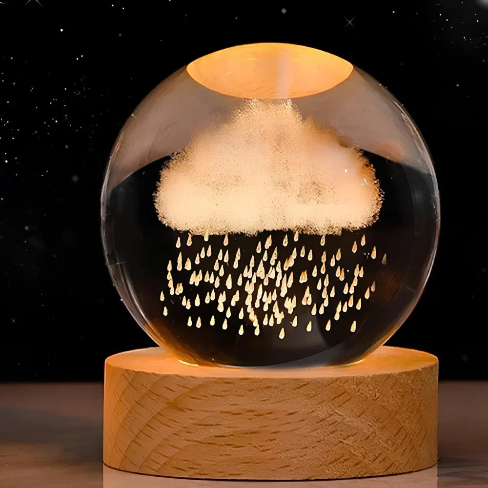 LED Night Light with 3D Crystal Ball