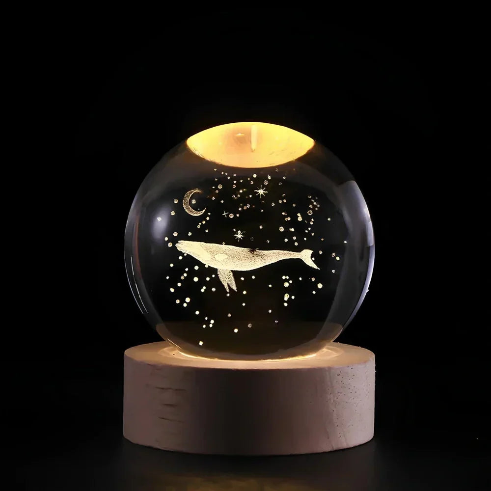LED Night Light with 3D Crystal Ball