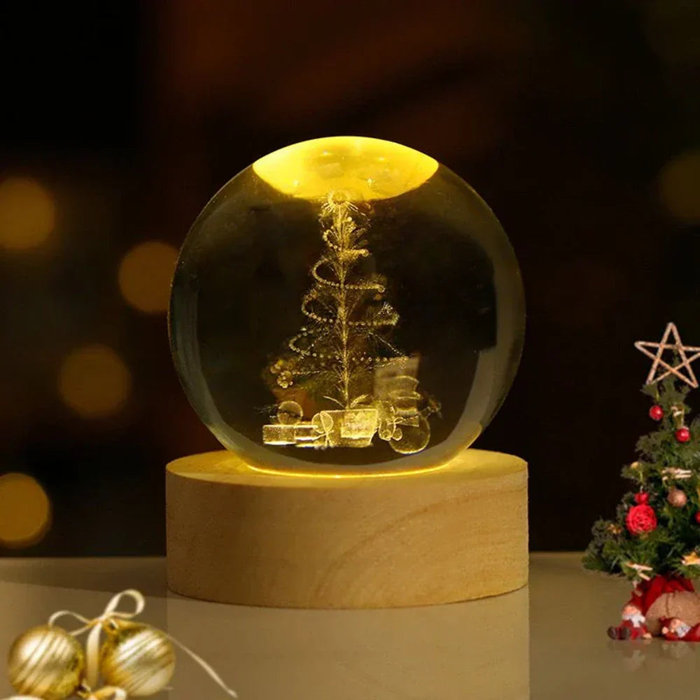 LED Night Light with 3D Crystal Ball