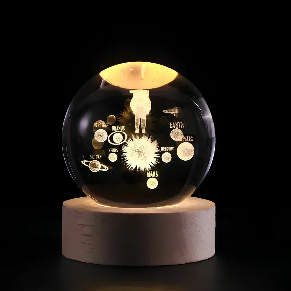 LED Night Light with 3D Crystal Ball