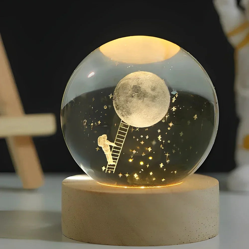 LED Night Light with 3D Crystal Ball