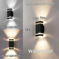 LED Outdoor Wall Light – Modern IP65 Up & Down Design with E27 Socket