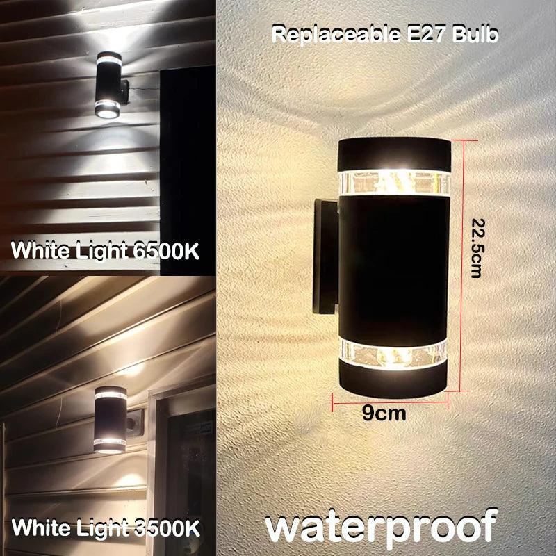 LED Outdoor Wall Light – Modern IP65 Up & Down Design with E27 Socket