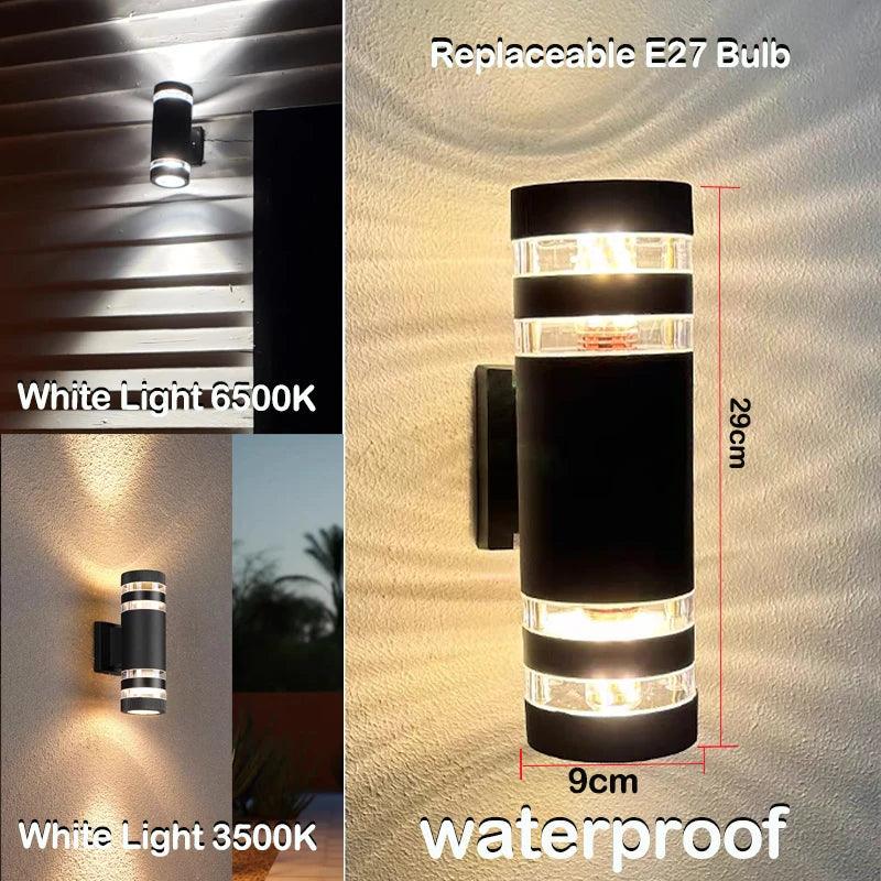 LED Outdoor Wall Light – Modern IP65 Up & Down Design with E27 Socket