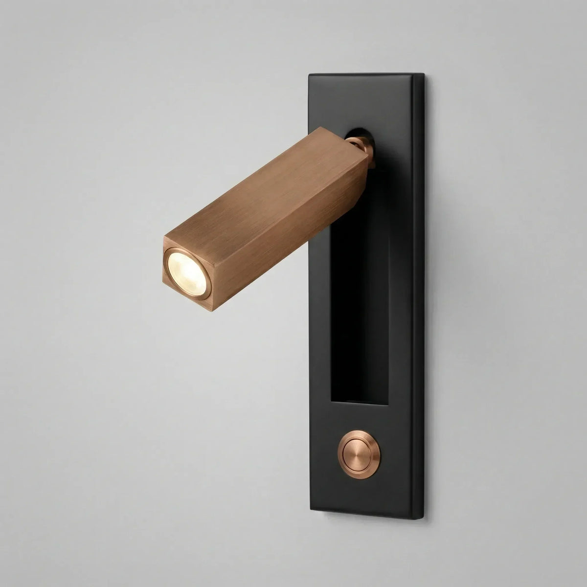 LED Wall Reading Lamp with Matte Black Copper Finish, 3 Color Options & Rotatable Arm
