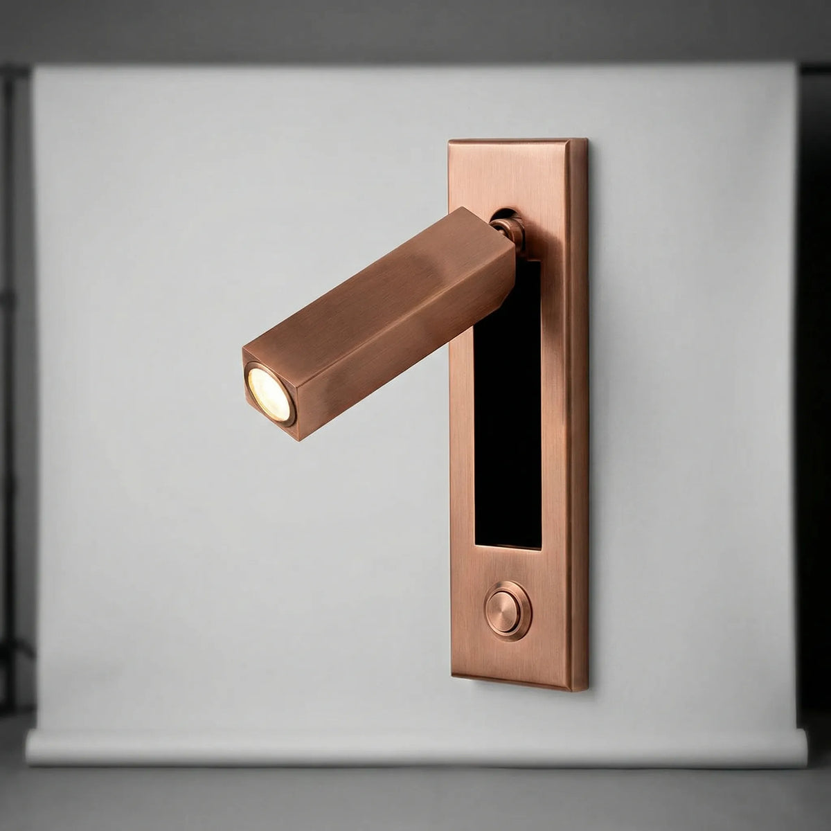 LED Wall Reading Lamp with Matte Black Copper Finish, 3 Color Options & Rotatable Arm