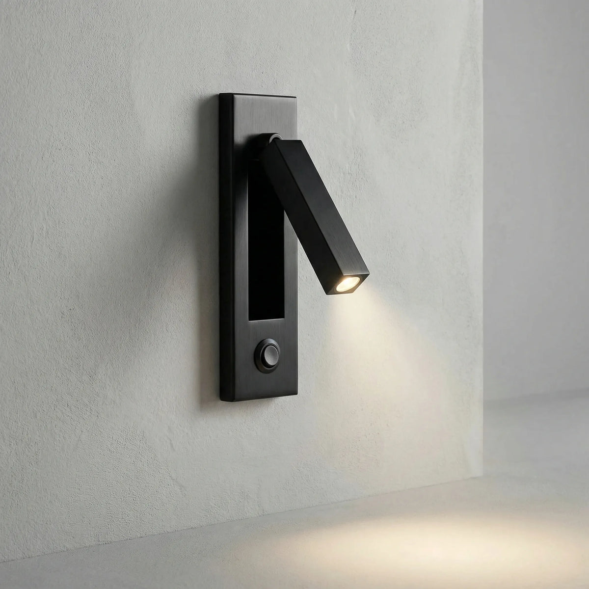 LED Wall Reading Lamp with Matte Black Copper Finish, 3 Color Options & Rotatable Arm