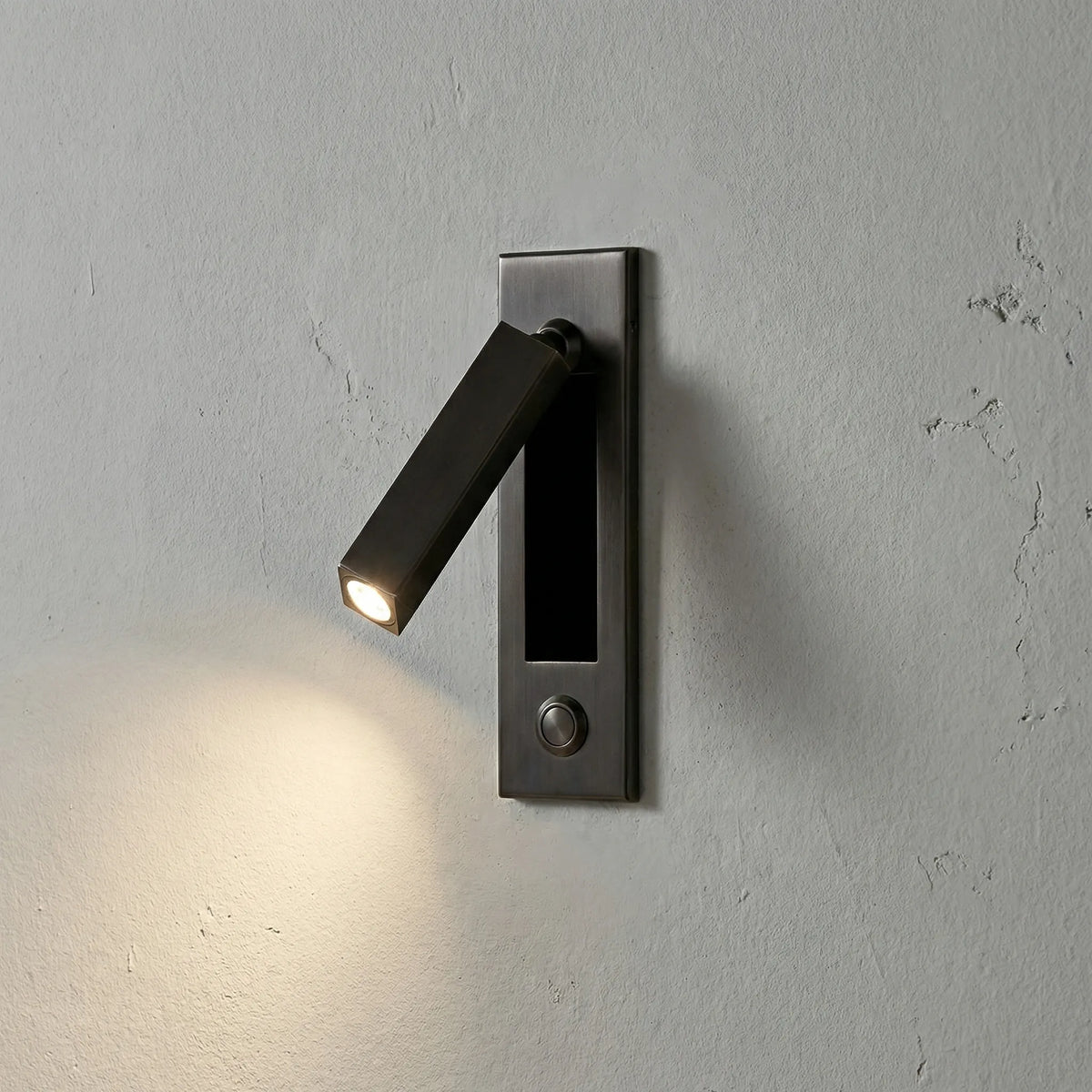 LED Wall Reading Lamp with Matte Black Copper Finish, 3 Color Options & Rotatable Arm