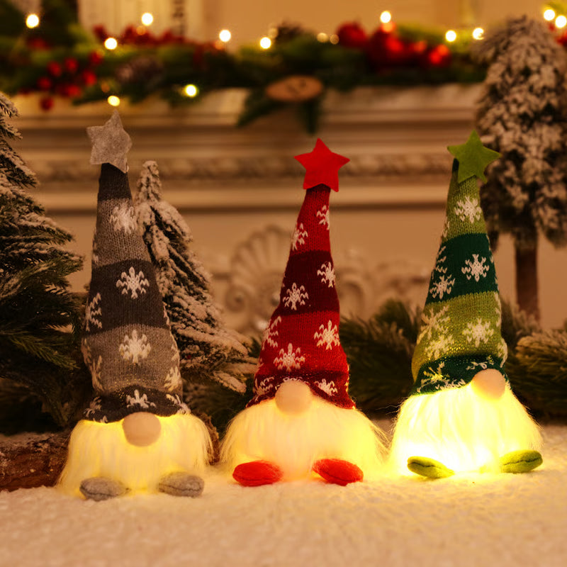 Light-Up Christmas Gnome Plush Toy Set – Long-Legged Nordic Tomte Christmas Decoration