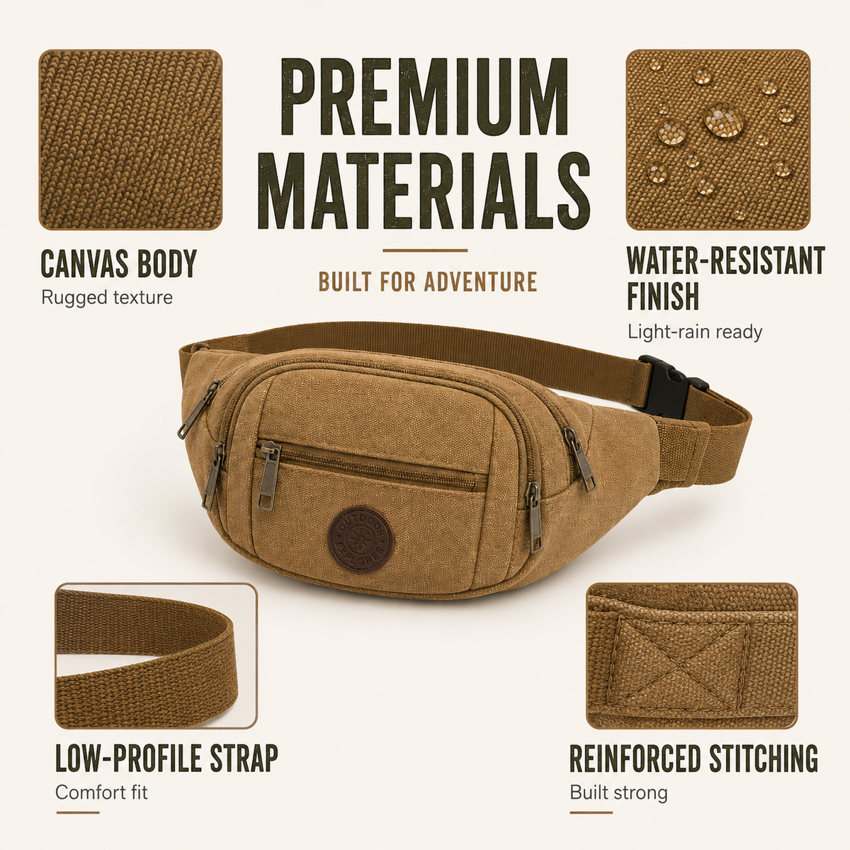 Lightweight Canvas Waist Pack