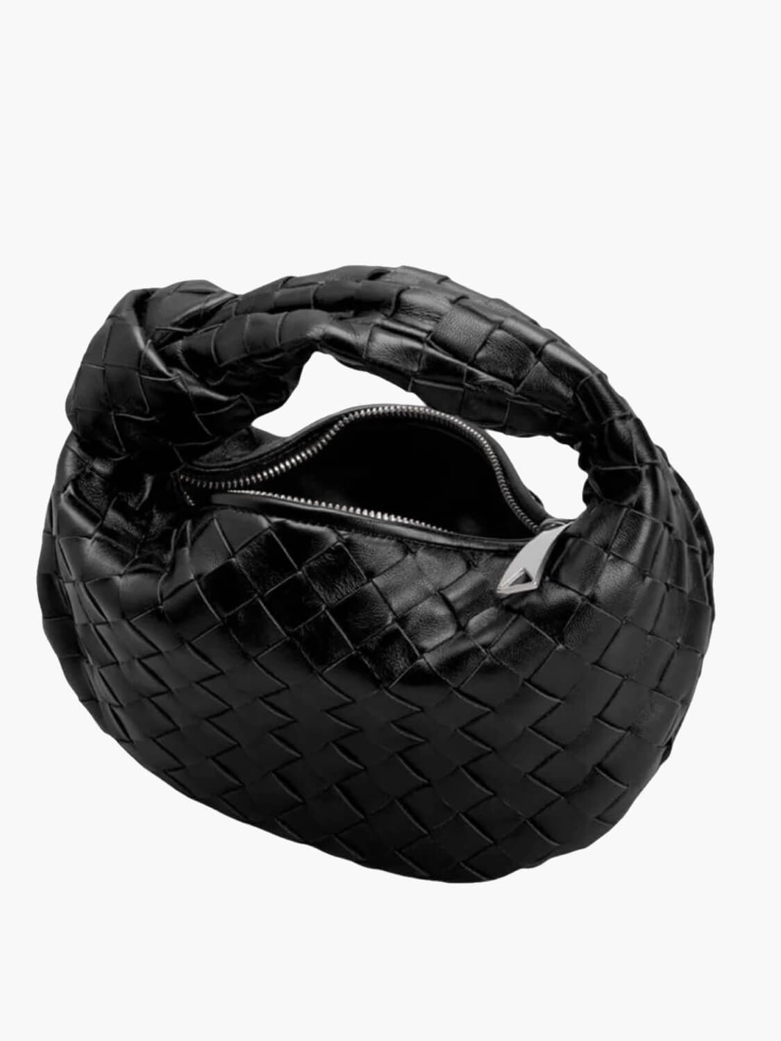 Lightweight Woven Vegan Leather Shoulder Bag