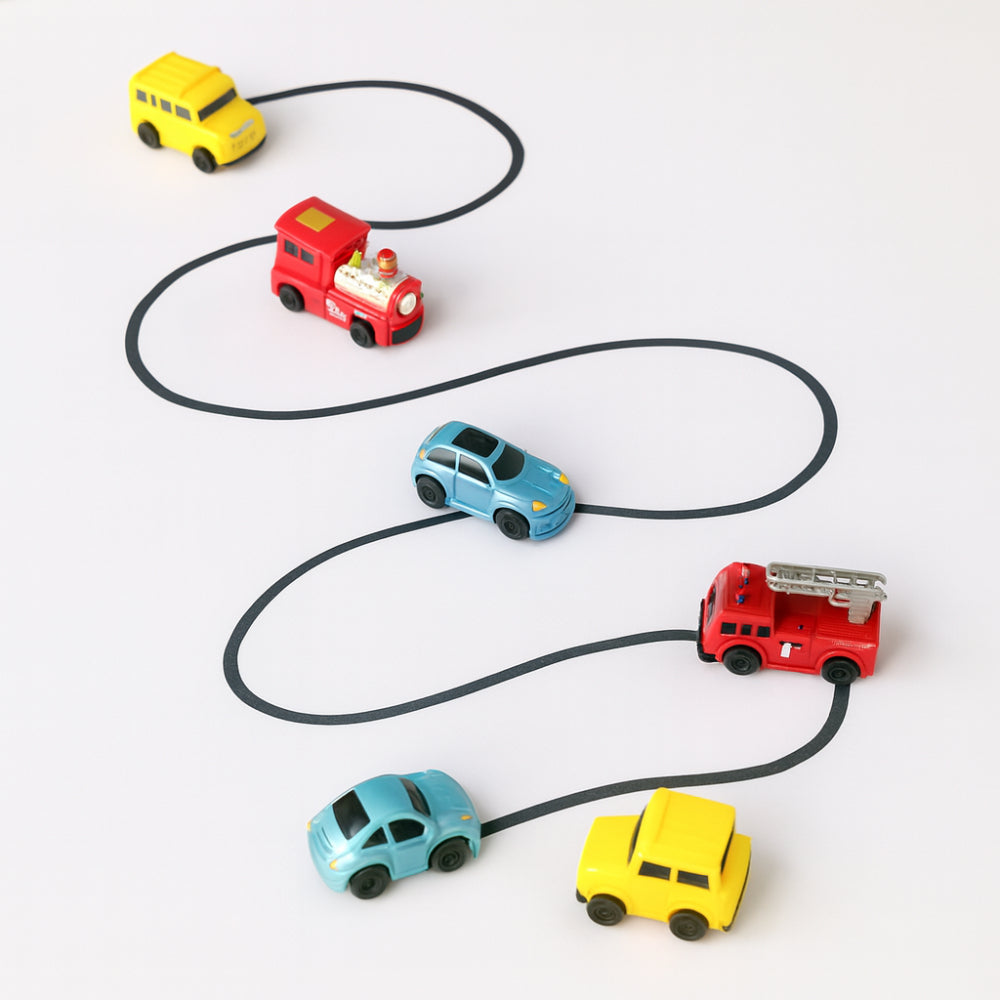 Line-Following Construction Vehicle Toy – Interactive Track-Drawing Cars for Kids with Marker-Controlled Play