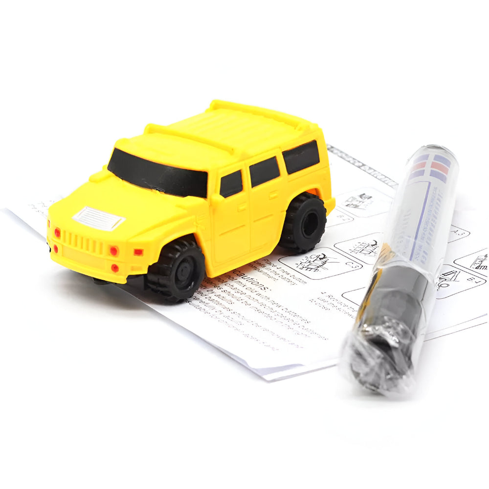 Line-Following Construction Vehicle Toy – Interactive Track-Drawing Cars for Kids with Marker-Controlled Play