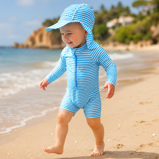 Long Sleeve Zip Swim Romper