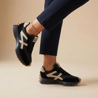 Low-Top Lace-Up Orthopedic Contrast Panel Sneakers