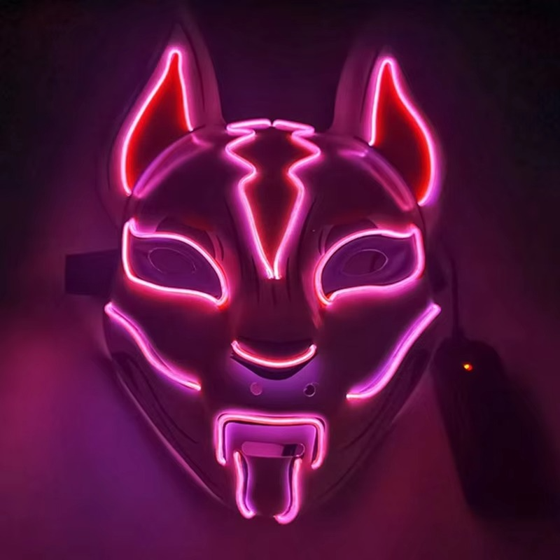 Luminous LED Full Face Fox Mask for Halloween & Cosplay